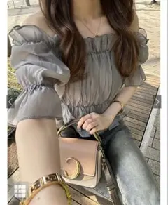 GRL シアーギャザーショート丈ブラウス［tu541］