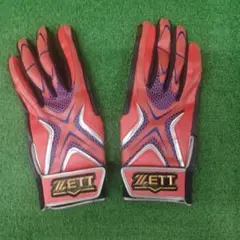 ZETT バッティング用手袋 24-25cm 赤黒