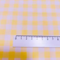 ギンガムチェック生地 イエロー×ホワイト ハンドメイド 未使用＊オックス＊2m