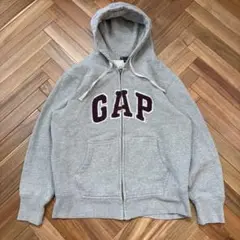 OLD GAP ギャップ ジップ パーカー グレー L 平成 Y2K 短丈