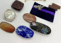 013106 本漆　螺鈿　雅　帯留　セット　かんざし