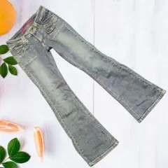 ブーツカットデニム　フレアデニム　ベルボトム風　Gパン　ジーパン　ジーンズ　L