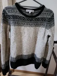 ユニクロ　イネス　羊毛アルパカ混セーター　ノルディック柄
