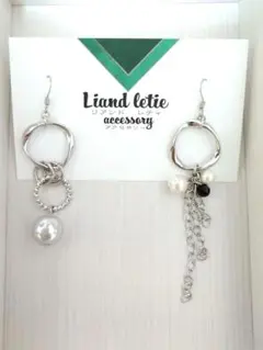 シルバーアシンメトリーピアス/イヤリング◆NO.0027◆Liandletie◆