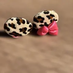 ディズニー ミニーちゃんヒョウ柄耳アクセピン パッチンピン