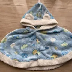 ベビーポンチョ　70〜90  クマ耳フード付き