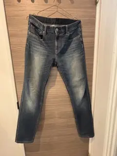 GU ダークブルー ストレートカット デニム 32