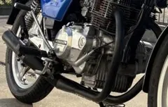 cb250n cb400n 黒ショート管　マフラー　黒鉄　ホーク　手曲げ風のサムネイル