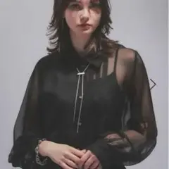 HARE シアープリーツシャツ ブラックのサムネイル