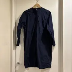 無印　ネイビー シャツワンピース 長袖