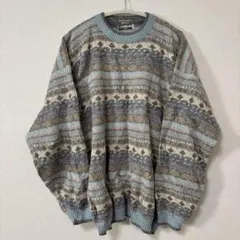 美品✨WINCH 【56/58】ストライプ柄セーター　長袖　輸入古着　1点もの