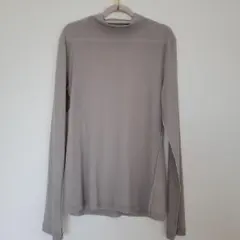 GU シアーハイネックT グレー シースルーモックネック カットソー 美品