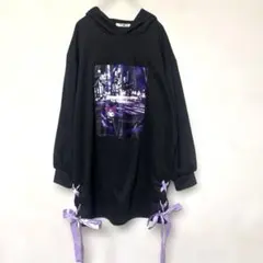 【Majoretty】クロミ フード付き オーバーサイズ トレーナー リボン付き