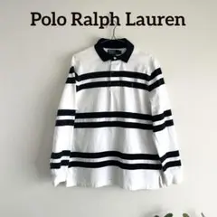 Polo Ralph Lauren ラガーシャツ　ブラック×ホワイト　厚手シャツ