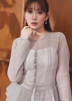 herlipto Shimmer Knit Peplum Cardiganのサムネイル