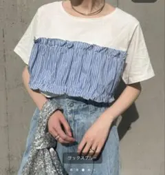 Ciaopanic Typy 半袖 ストライプフリルTシャツ　Free sizeのサムネイル