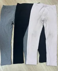 ユニクロ　UNIQLO キッズ　リブ　レギンス 120 3枚セット