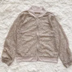 GRL グレイル 花柄ブルゾン シアーブルゾン M ベージュ 総レース 春秋服