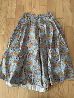 花柄フレアスカート 青色のサムネイル