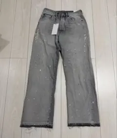 ZARA ルーズフィット　スプラッシュジーンズ　グレーのサムネイル