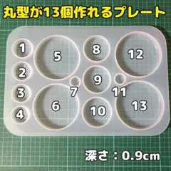 024/シリコンモールド 13種類の丸型が作れるプレート ヘアゴム 帯留め