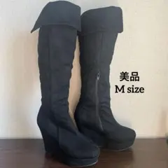 【美品】2WAY オーバーニーハイブーツ ブラック Mサイズ