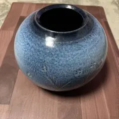 未使用 信楽焼 工芸品 花瓶 花器 丸型 球型 陶器 壺 陶芸 青陶器のサムネイル