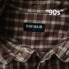 90s old uniqlo チェックシャツ コットン ネルシャツ