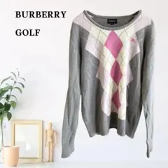 zY369【M】BURBERRY GOLF ニット/セーター アーガイル柄 長袖のサムネイル