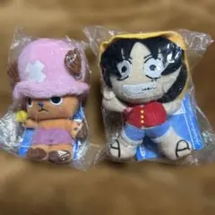 ワンピース一番くじ ポールチェーン付マスコット ルフィ チョッパー 2個セット