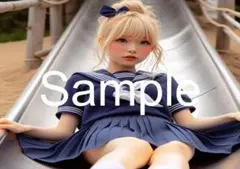 イラストポスター　グラビア　写真　A4サイズ　AIポスター　 J-H-34