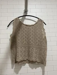 ベージュ ニット ビスチェ Mサイズ