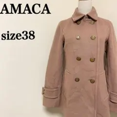 AMACAアマカ　羊毛×カシミヤ混ダブルボタン ピーコート美シルエットのサムネイル