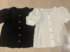 GRL チェック柄ふくれジャガードパワショルブラウス 2色セット tg706