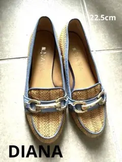 【美品】DIANA ダイアナ ビットローファー ラフィア フラットシューズのサムネイル