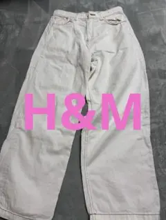 H&M ボーイズ170 ホワイト バギーパンツ