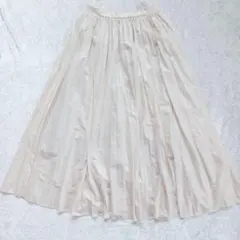 グレイル プリーツスカート サテン ロング ライトベージュ ロング 光沢