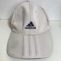 adidas アディダス 3本ストライプ　クリーム　キャップ　帽子　ストリート
