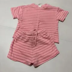 H&M ベビー セットアップ ピンク ボーダー 74cmのサムネイル