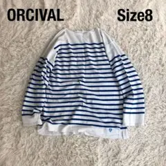 ORCIVALオーシバルボーダーカットソーバスクシャツ白×青サイズ8その⑤のサムネイル