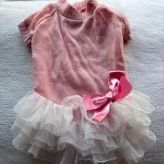 犬用フリルドレス ピンク