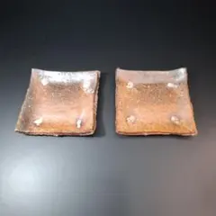 【未使用品】秋山陣作　陶板　皿　2枚セット