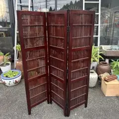 木製スラットデザイン間仕切り　中古