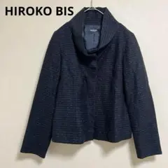 【ヒロコビズ】ジャケット　レディース　変形　黒　11 オフィス　ラメ生地