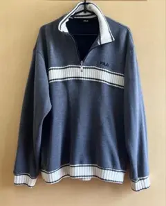 FILA ハーフジップ メンズ トレーナー グレー/M