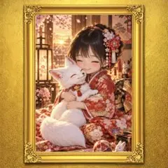 桜狐抱福夕映 開運特級呪物絵画 宝くじ高額当選 金運 座敷わらし チョウピラコ