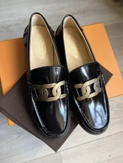 ☆ 極美品TOD'S トッズ レザー ダブルT タッセル フリンジ ローファー