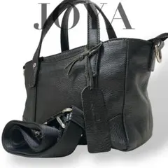 【美品】ジョヤ　2way ショルダーバッグ　トート　ブラック　レザー　斜め掛け