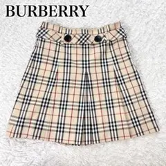 高級】BURBERRY バーバリー プリーツスカート ミニ ノバチェック 36