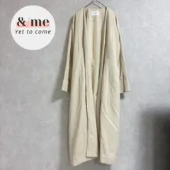 シンプリシテェ　ノーカラーロングコート　スプリングコート　ベージュ　ポケット